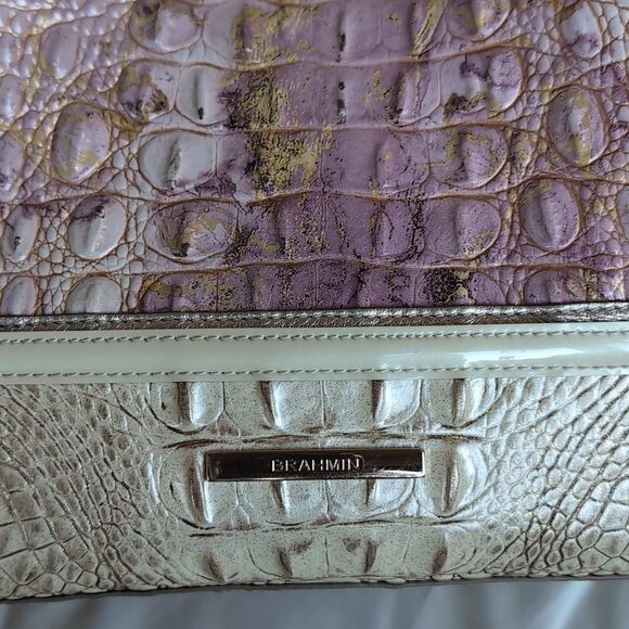 BRAHMIN Bucket Bag🩷 -Amelia Lilac Whimsey Shoulder Bucket Bag - Picture 14 of 15